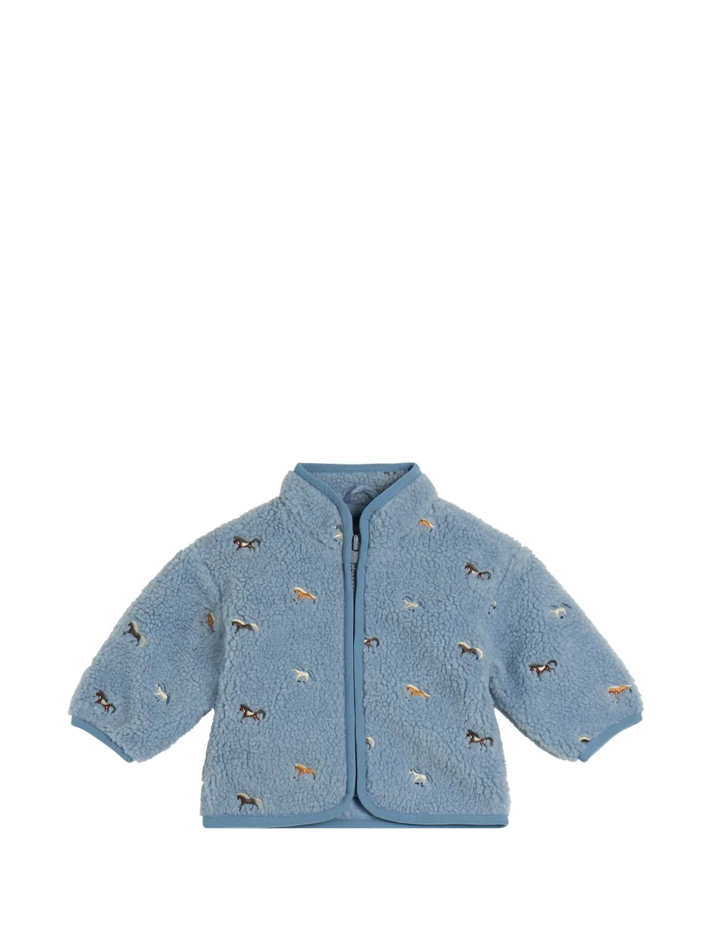 Stella McCartney Kids horse-embroidered fleece jacket - Blau