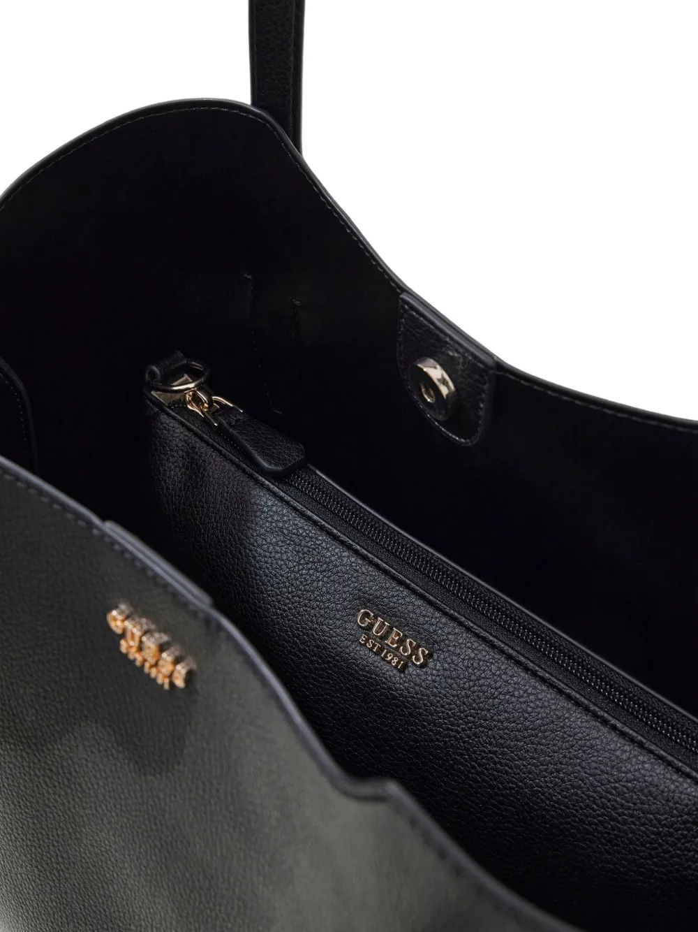 GUESS USA Melody bewerkte shopper met logoplakkaat Zwart