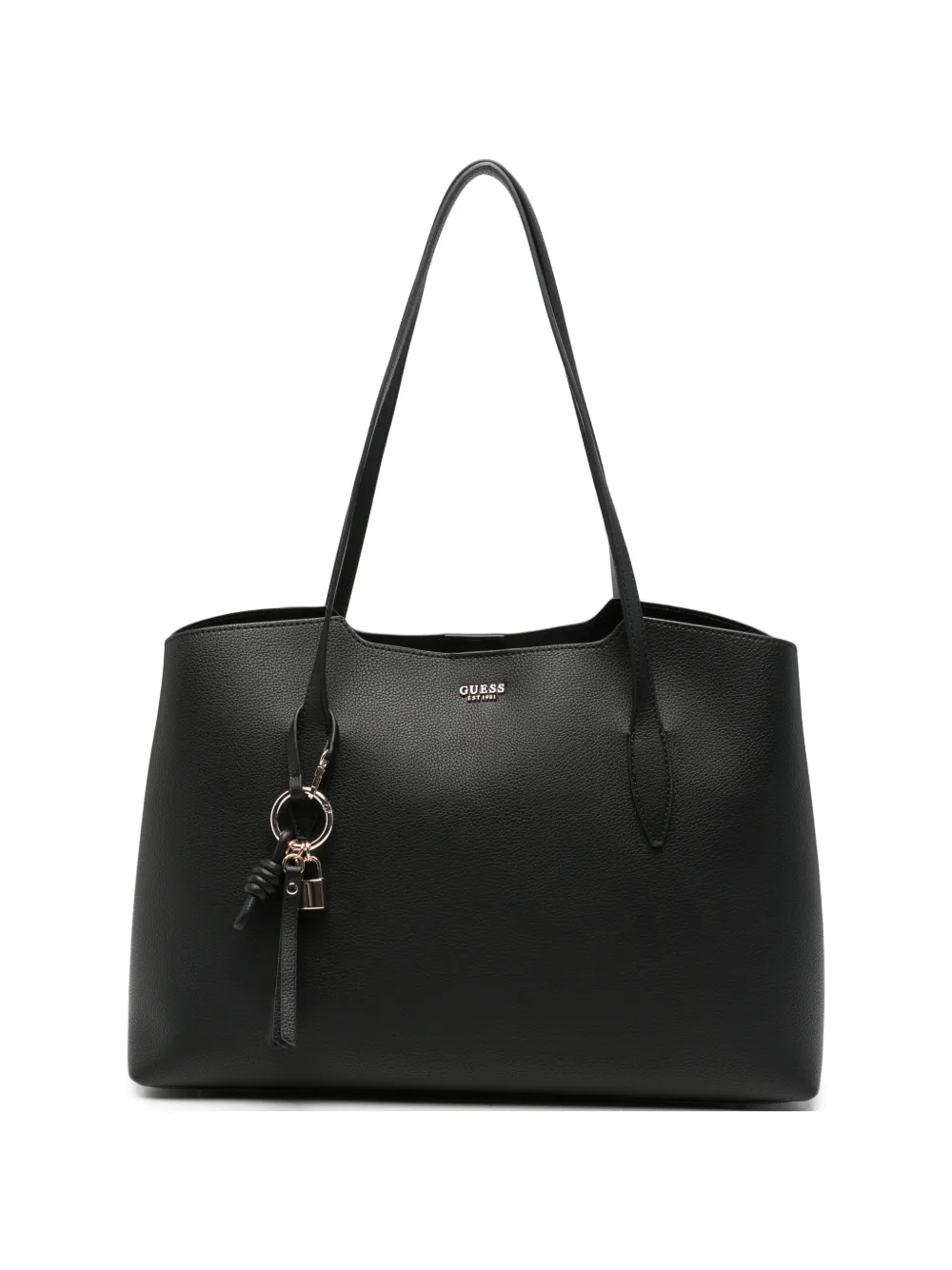 GUESS USA Melody logo-plaque pebbled tote bag - Nero