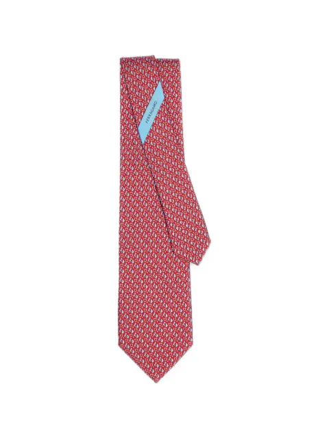 Ferragamo equestrian print silk tie