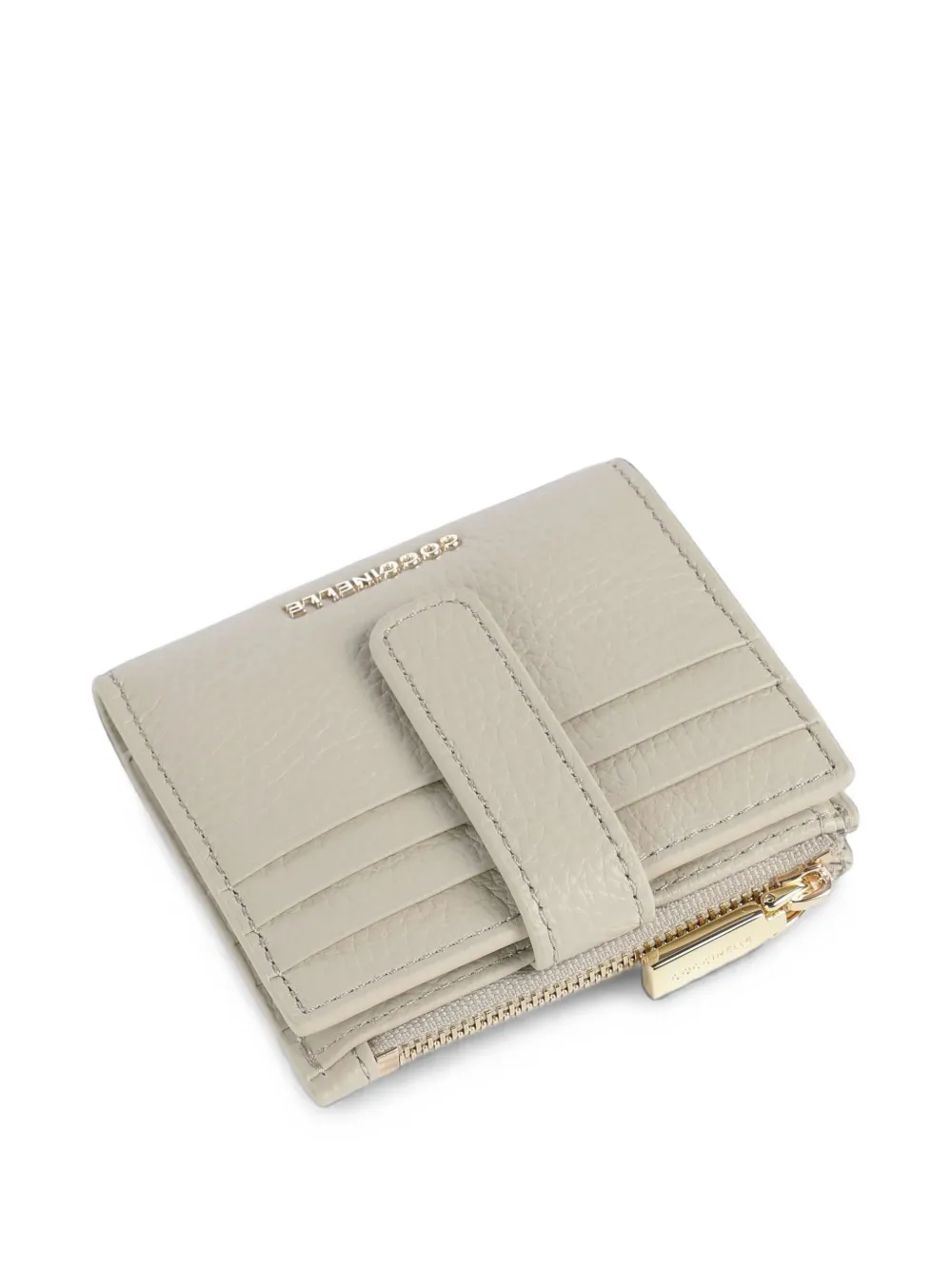 Coccinelle Metallic portemonnee van bewerkt leer Beige