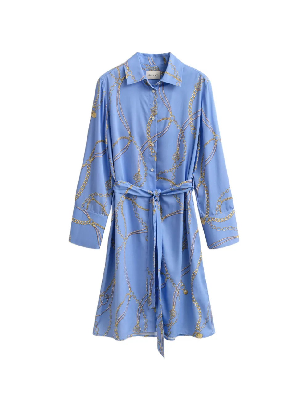 Gant chain-print belted mini dress - Blau