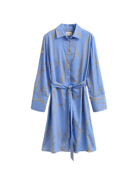 Gant chain-print belted mini dress