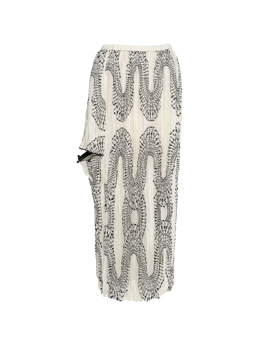 Muller Of Yoshiokubo geometric-print pleated midi skirt - Nude