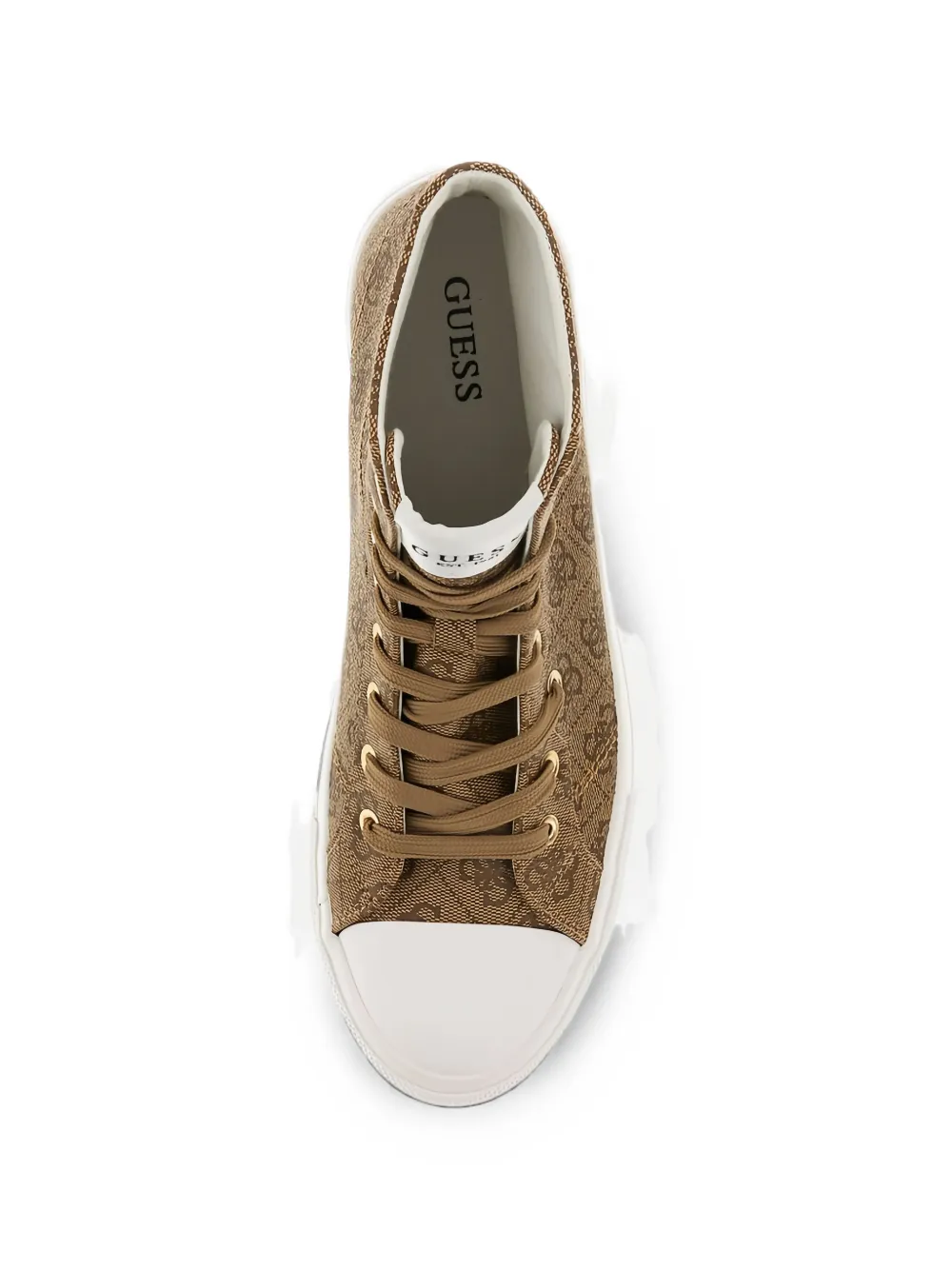 GUESS USA Istria logo-print high-top sneakers Beige