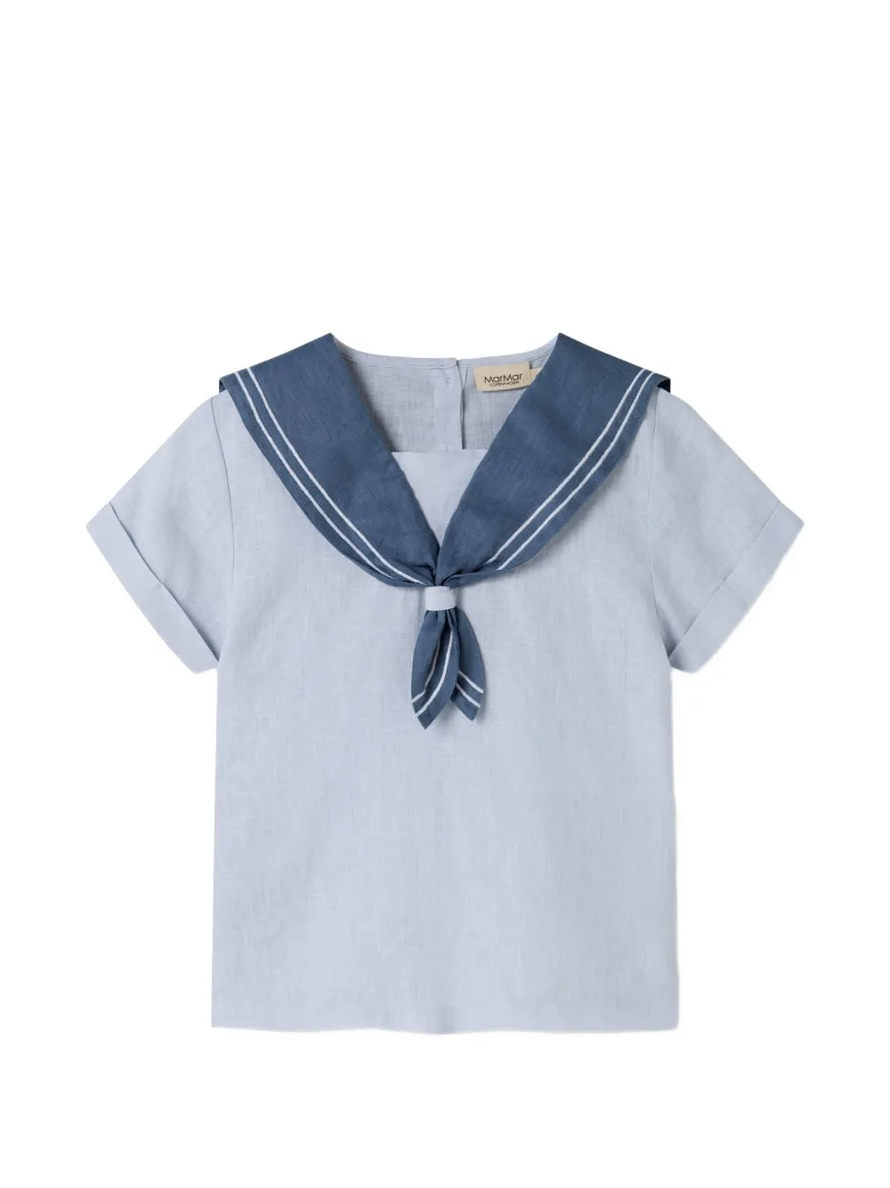 MAR MAR COPENHAGEN KIDS sailor-collar short-sleeve T-shirt - Blu