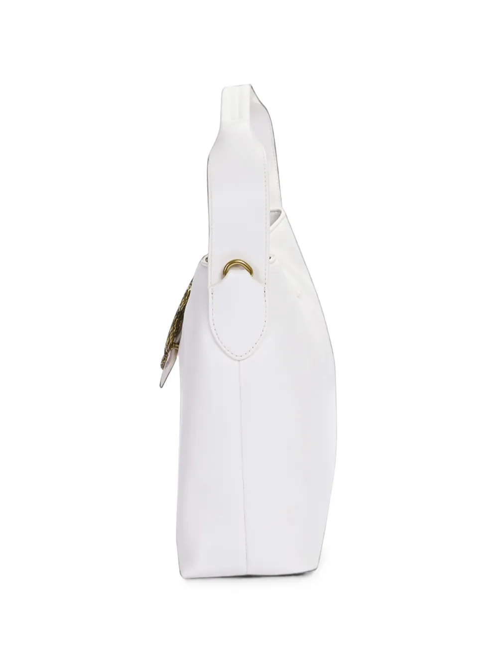 Just Cavalli Schoudertas met slangplakkaat Wit