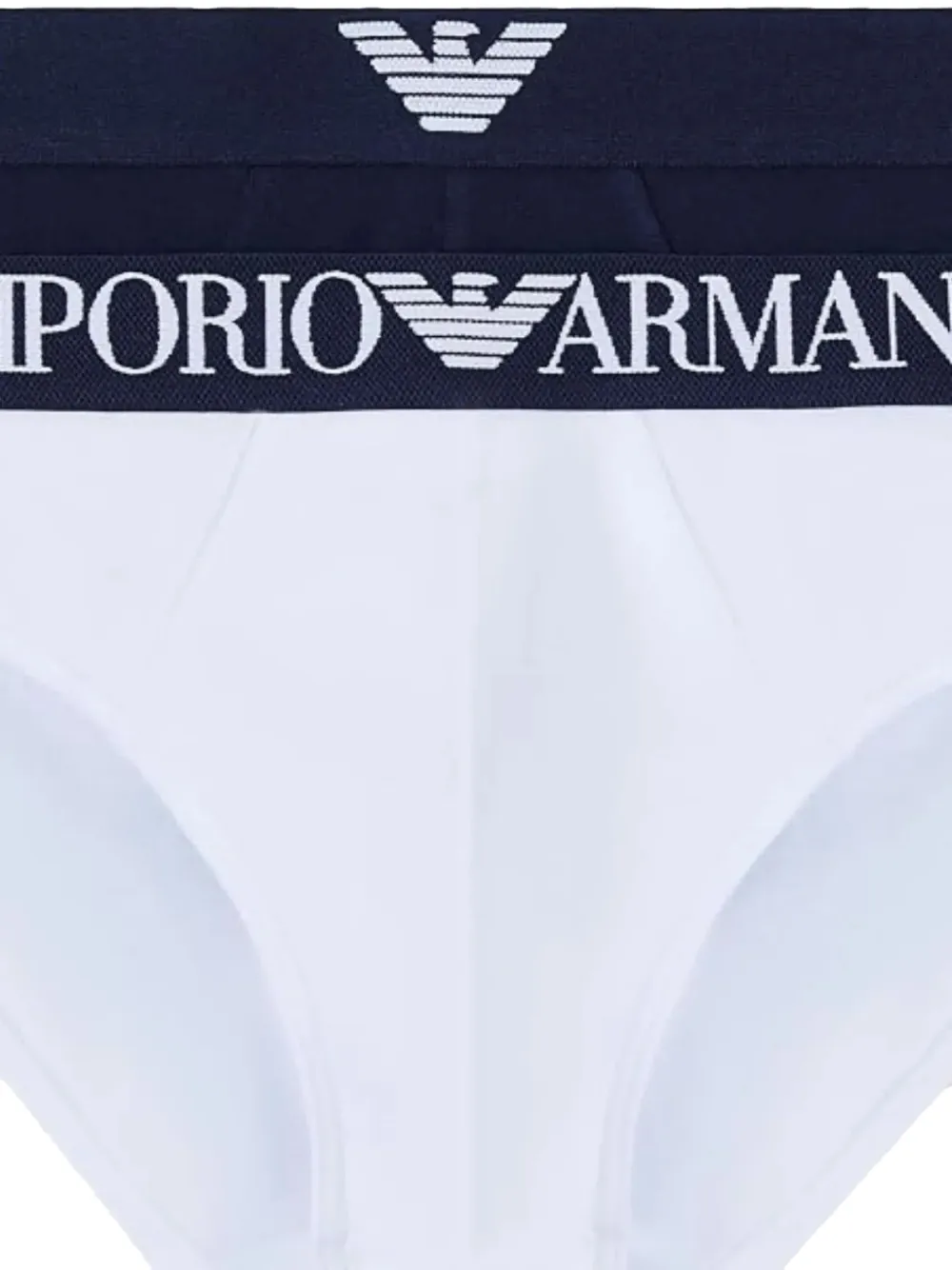 Emporio Armani Twee slips met logoband Wit