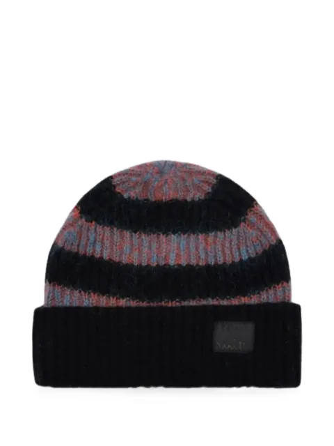 Paul Smith striped mohair-blend beanie hat