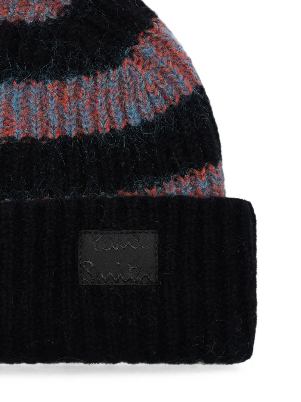 Paul Smith Gestreepte muts van mohairblend Zwart