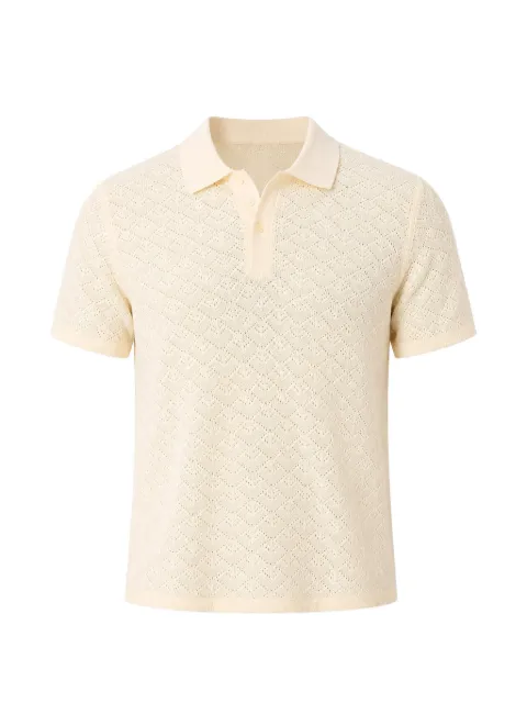 GUESS USA Logan pointelle-knit polo shirt