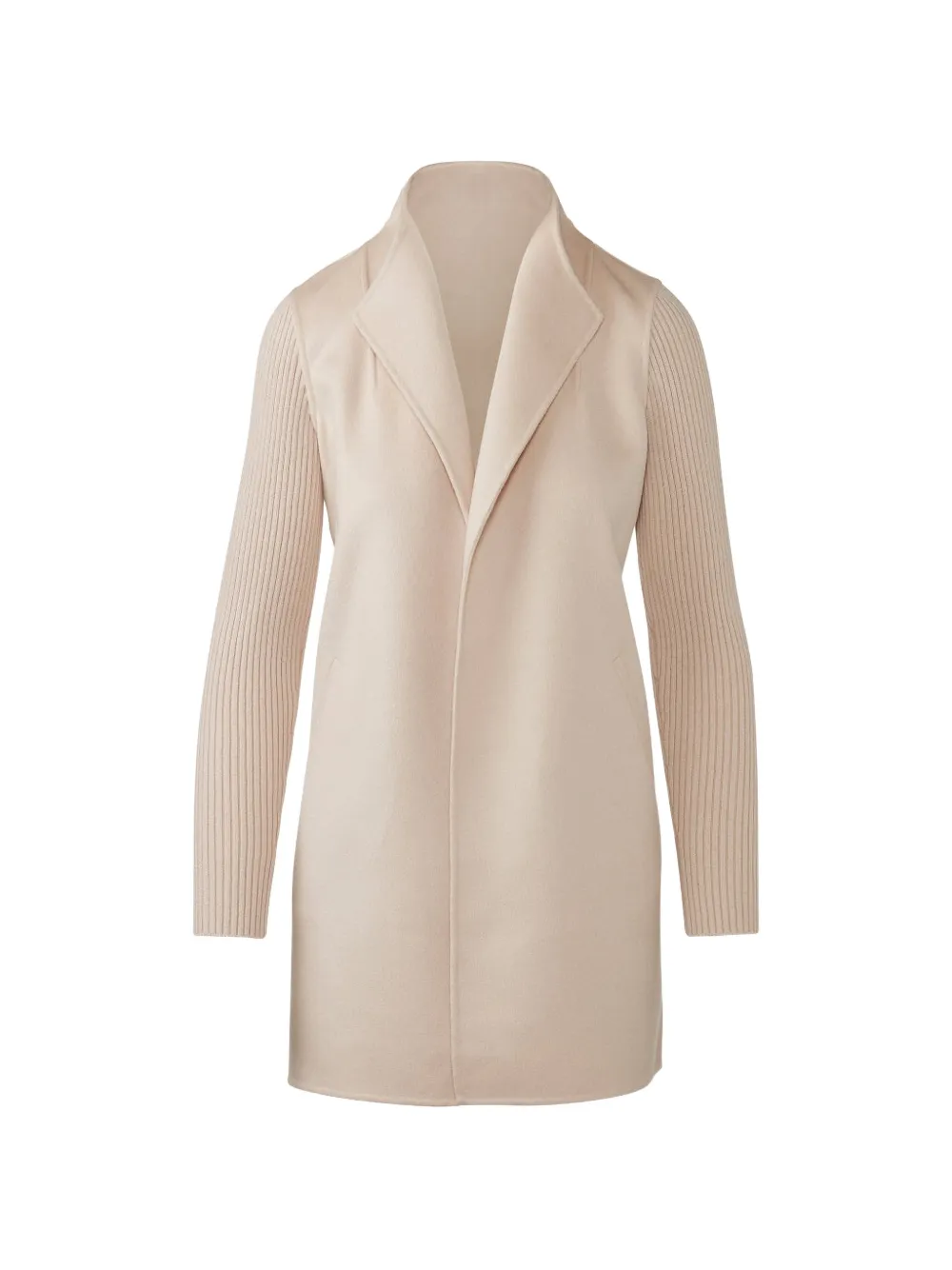 Kinross Cashmere Cappotto con maniche a coste - Toni neutri