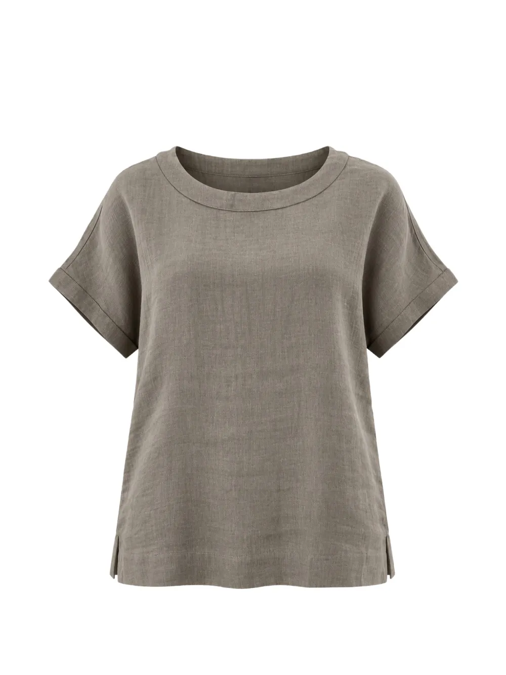 Marella linen short-sleeve top - Grigio