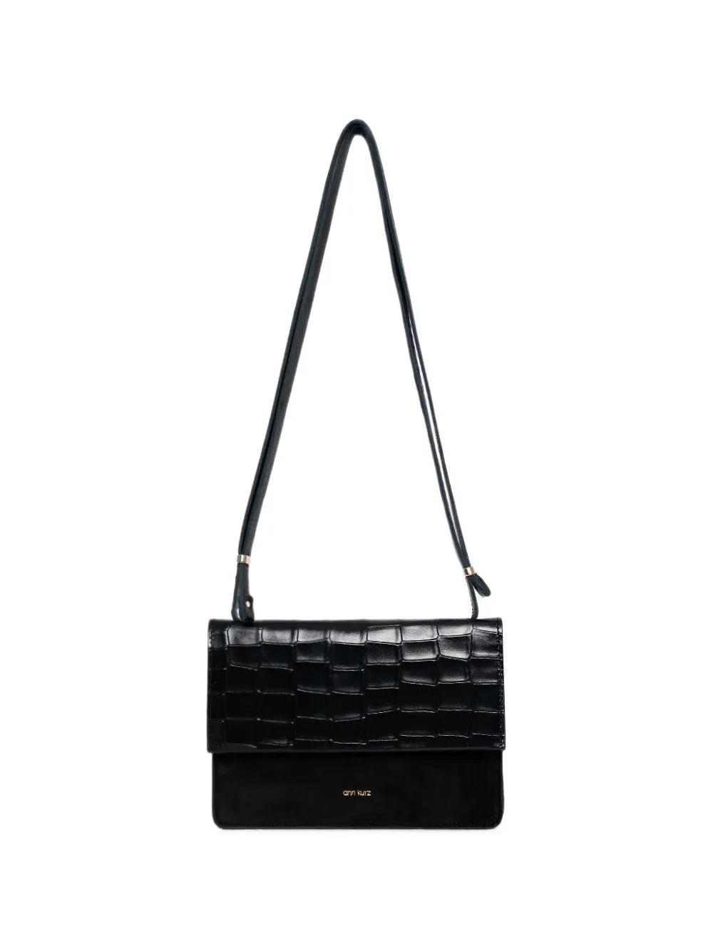ann kurz medium Phone Bag crocodile-effect leather shoulder bag