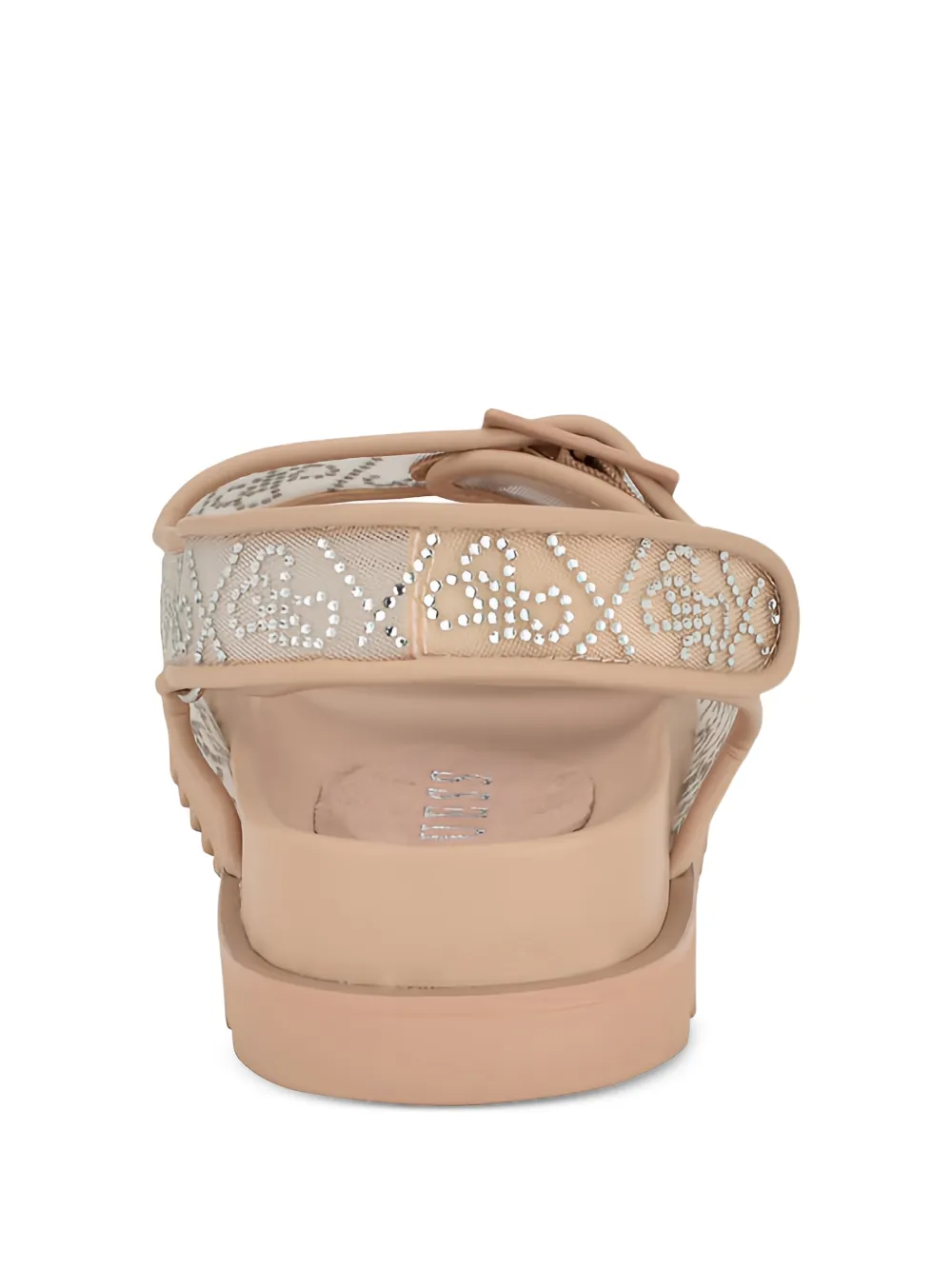 GUESS USA Frella rhinestone-embellished mesh sandals Beige