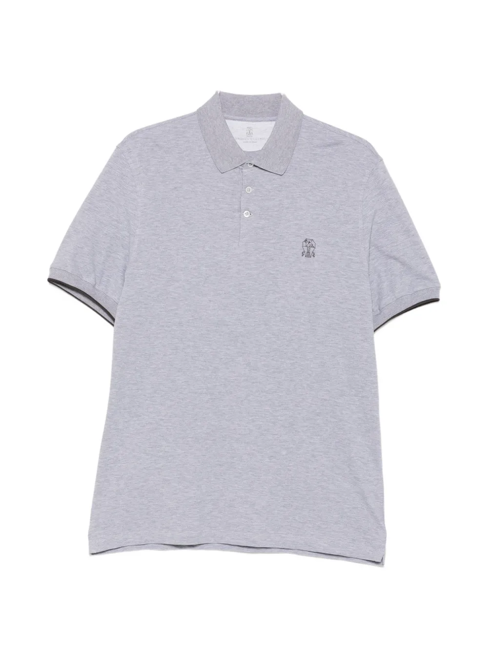 Brunello Cucinelli logo-embroidered piqué Polo shirt - Grigio