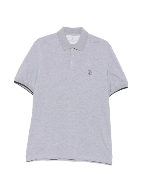 Brunello Cucinelli logo-embroidered piqué Polo shirt