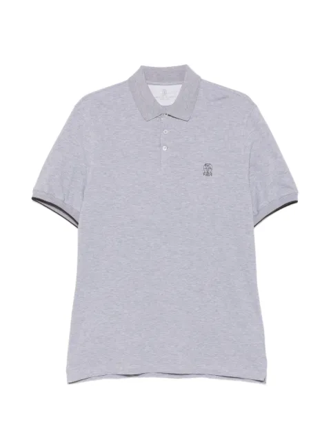 Brunello Cucinelli polo de piqué con logo bordado