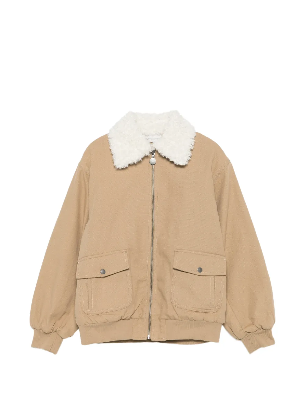 Stella McCartney Kids faux-shearling collar jacket - Toni neutri