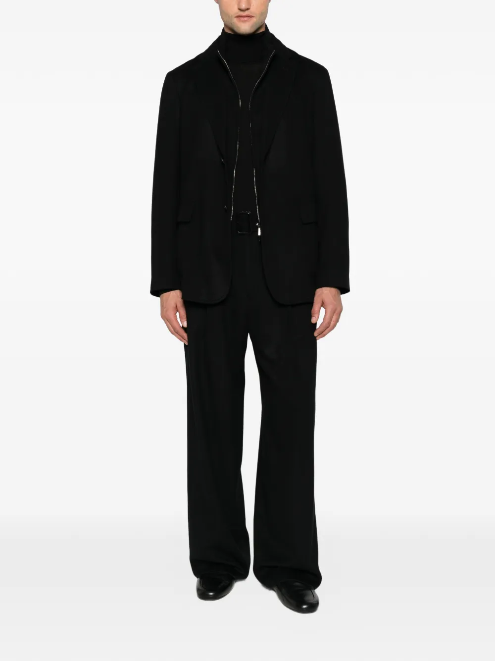 Emporio Armani Plooibroek met ceintuur Zwart