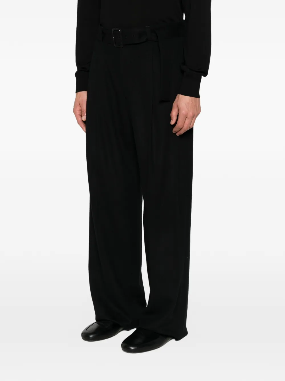 Emporio Armani Plooibroek met ceintuur Zwart