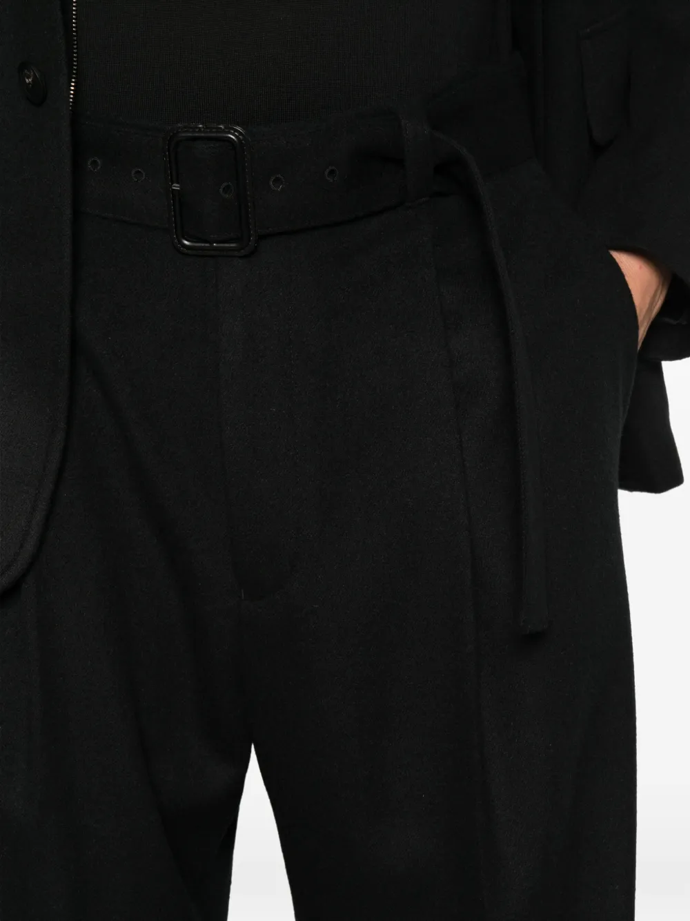 Emporio Armani Plooibroek met ceintuur Zwart