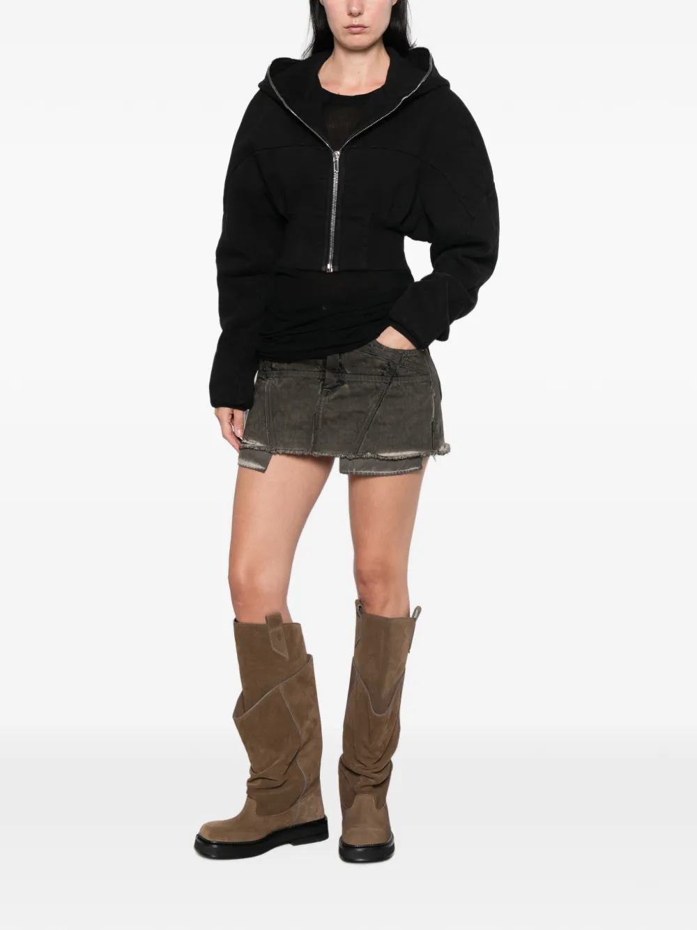 Rick Owens DRKSHDW Jack met capuchon Bruin