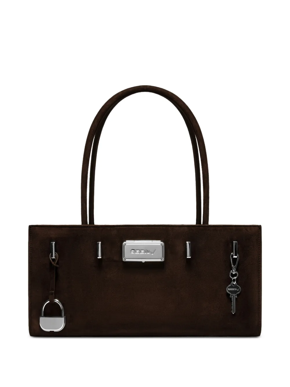 Seen Users Aura suede shoulder bag - Marrone