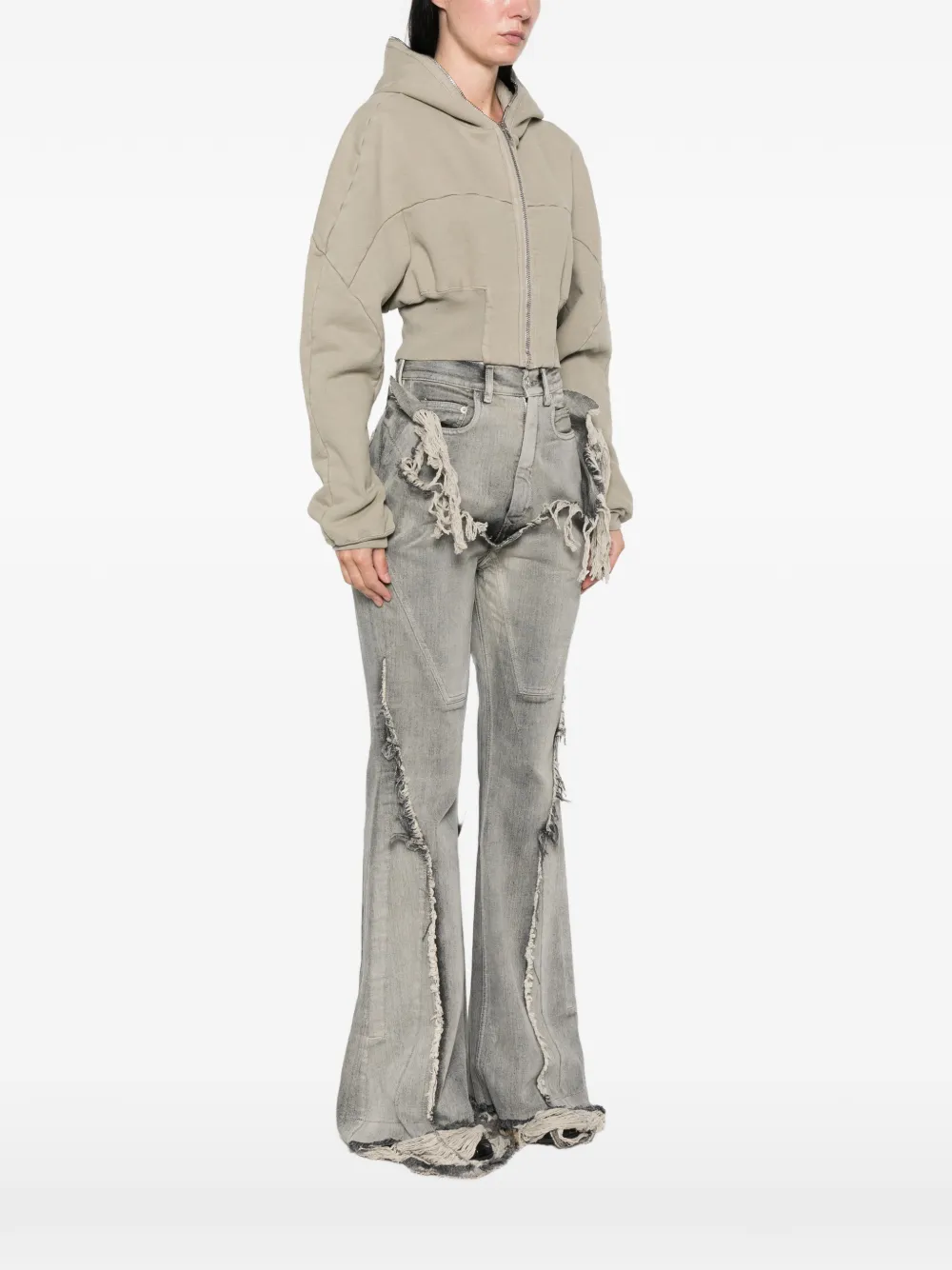 Rick Owens DRKSHDW Cropped hoodie Grijs