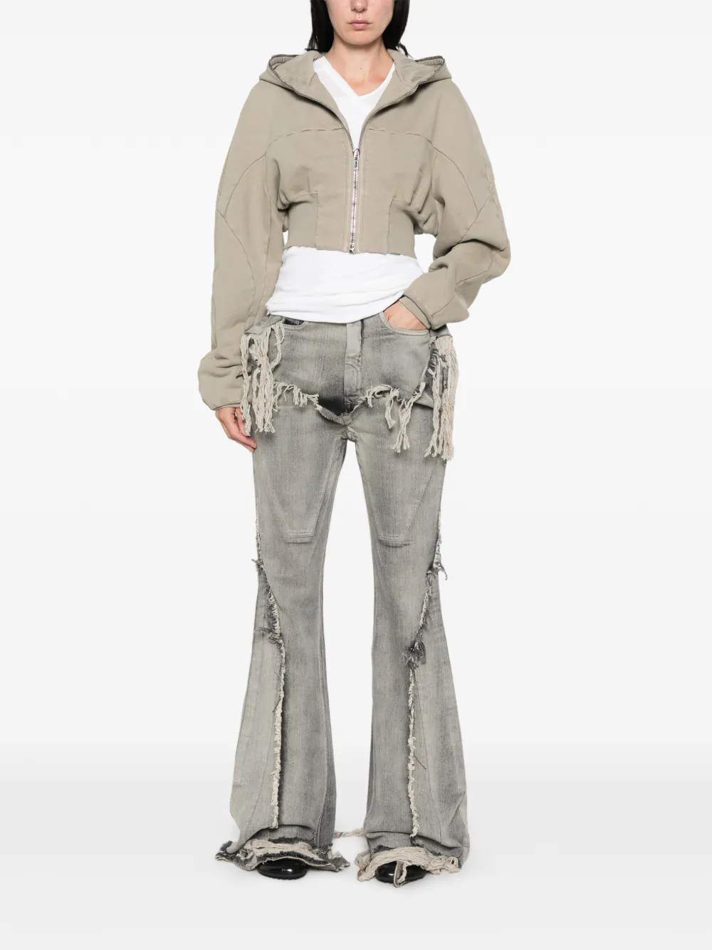 Rick Owens DRKSHDW Cropped hoodie Grijs