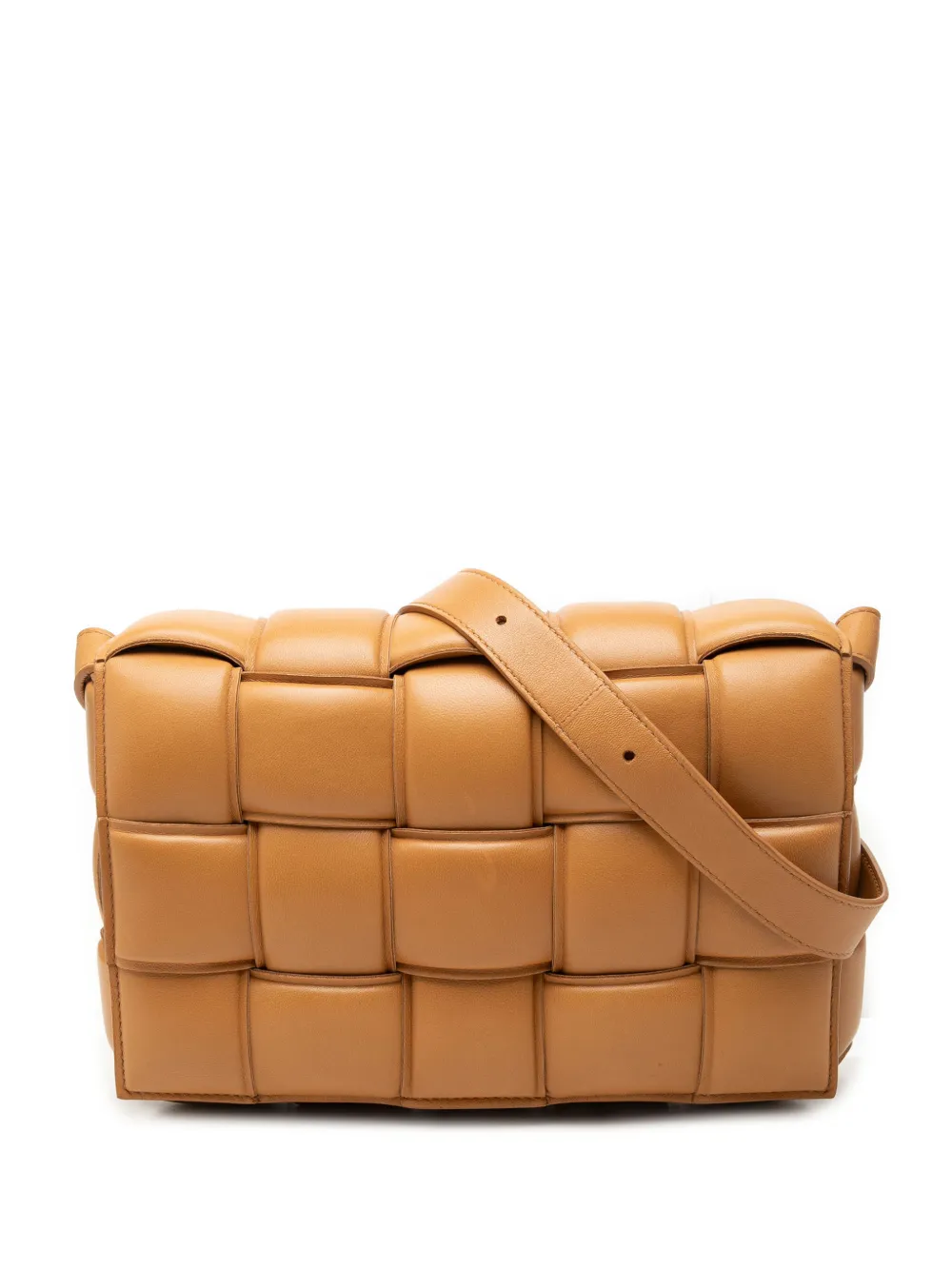 Bottega Veneta Pre-Owned Borsa a tracolla Cassette in nappa con motivo Intrecciato imbottito 2012-2026 - Marrone