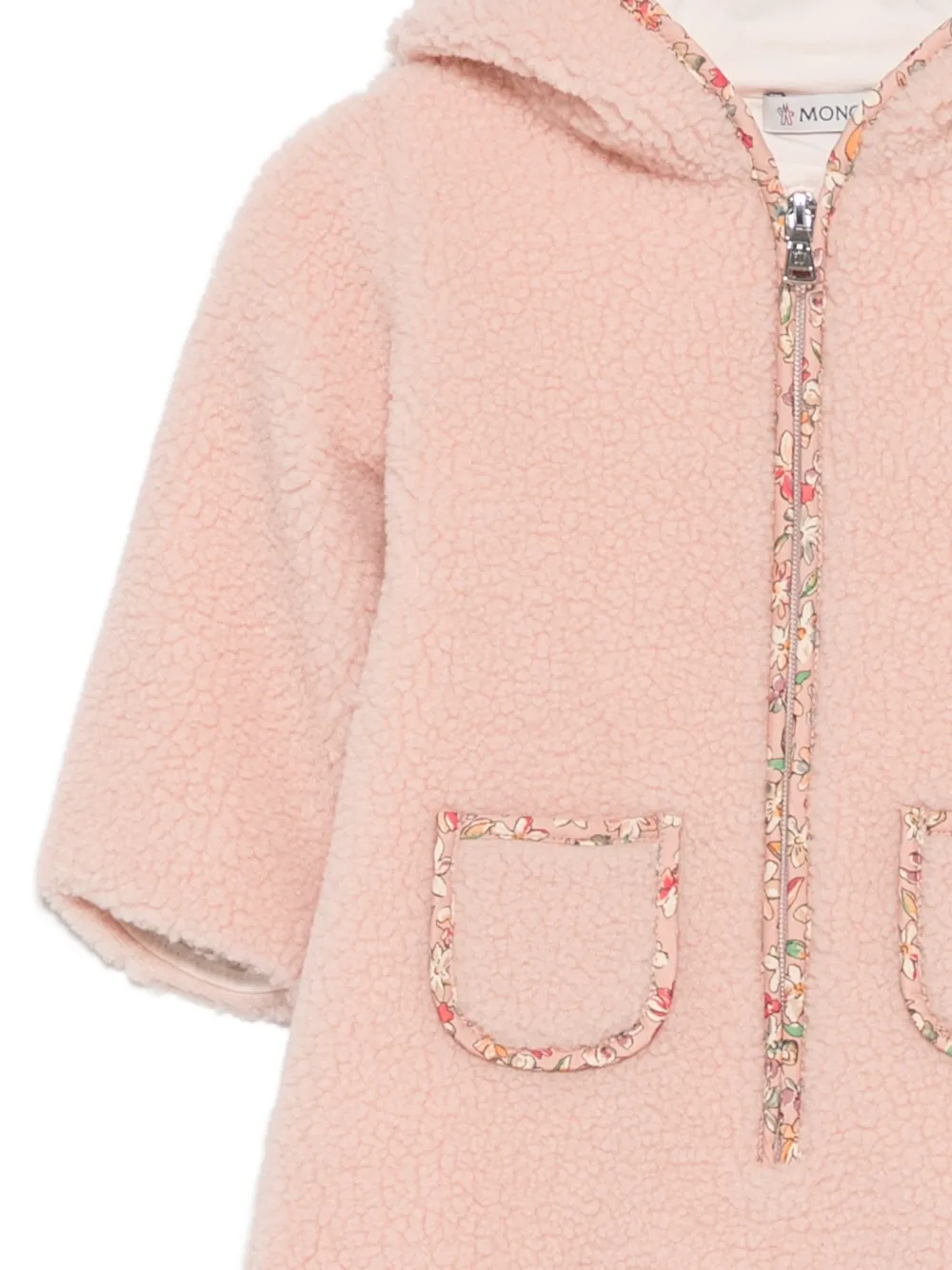 Moncler Enfant Fleece romper met bloemenafwerking Roze