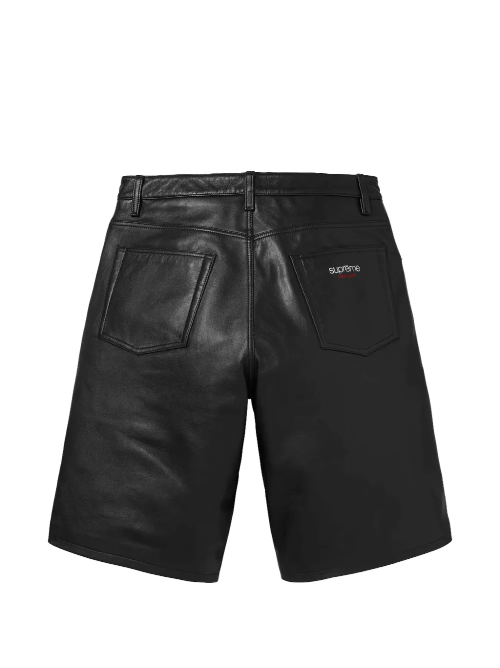 Supreme baggy leather shorts Zwart