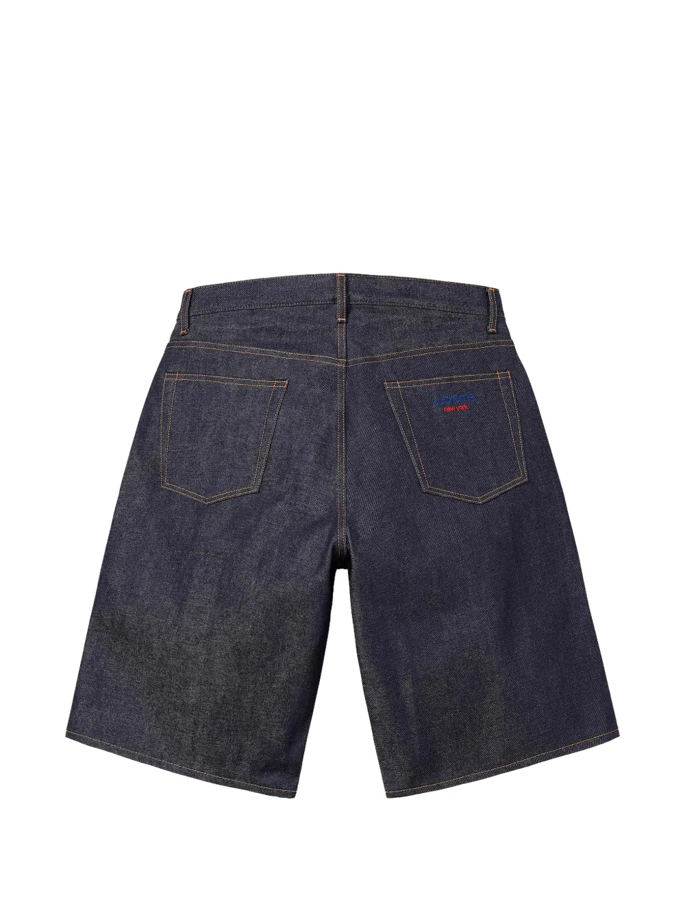 Supreme baggy selvedge denim shorts Blauw