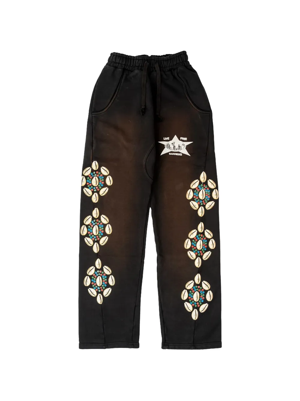 BARRIERS cowrie shell logo track pants - Nero