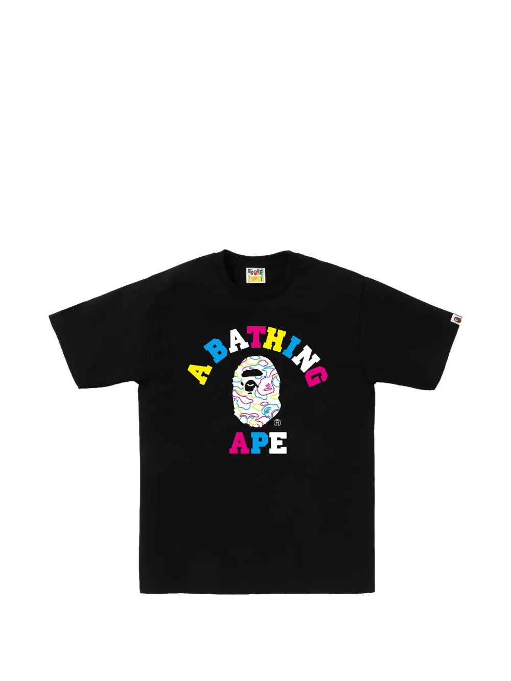 A BATHING APE® Neon Camo College Logo T-shirt - Nero