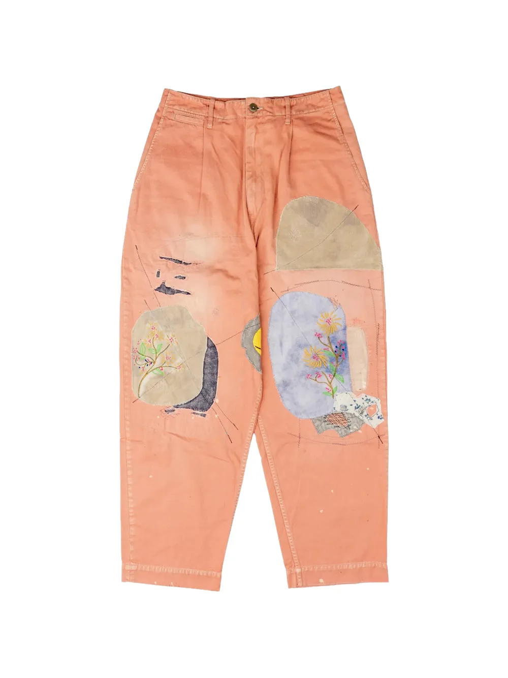 KAPITAL Katsuragi appliquéd jeans - Arancione