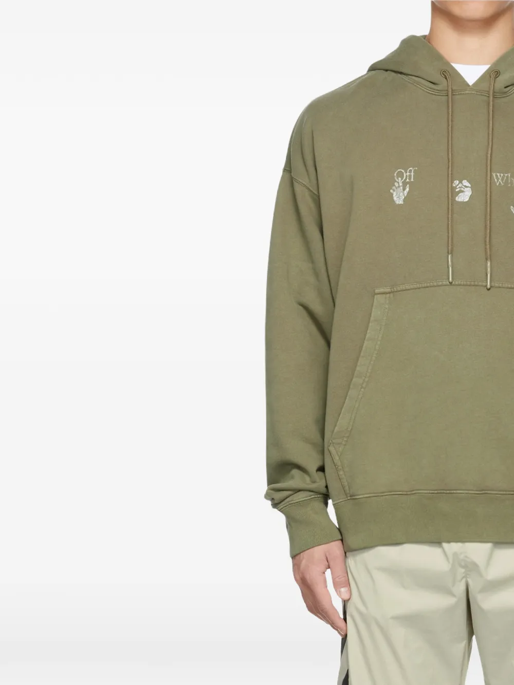 Off-White Hoodie met logoprint Groen