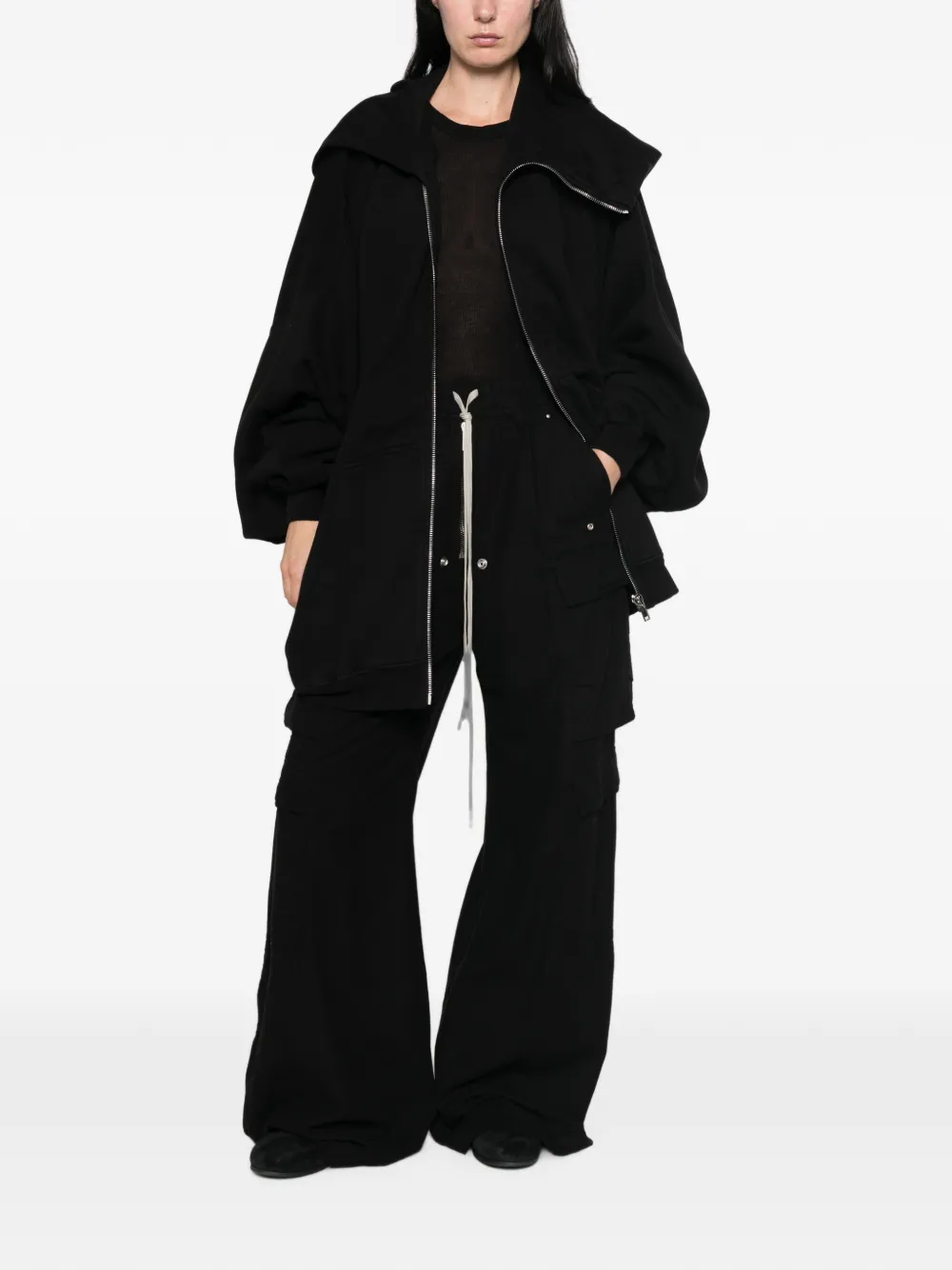 Rick Owens DRKSHDW Mountain Hun hoodie Zwart