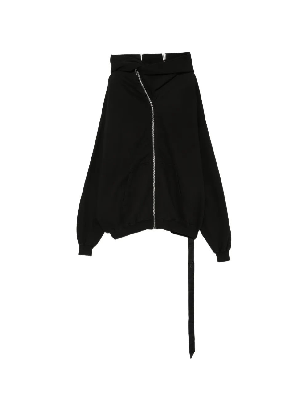 Rick Owens DRKSHDW Mountain Hun asymmetric zip-up hoodie - Nero
