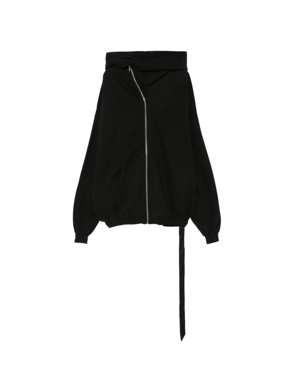 Rick Owens DRKSHDW Mountain Hun asymmetric zip-up hoodie - Nero