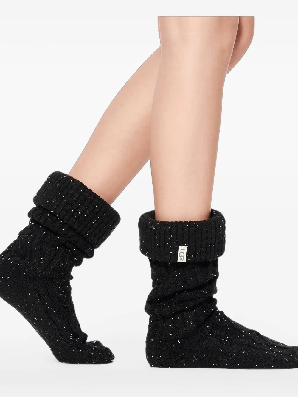 Ugg Shaye Cable-knit Socks In 블랙