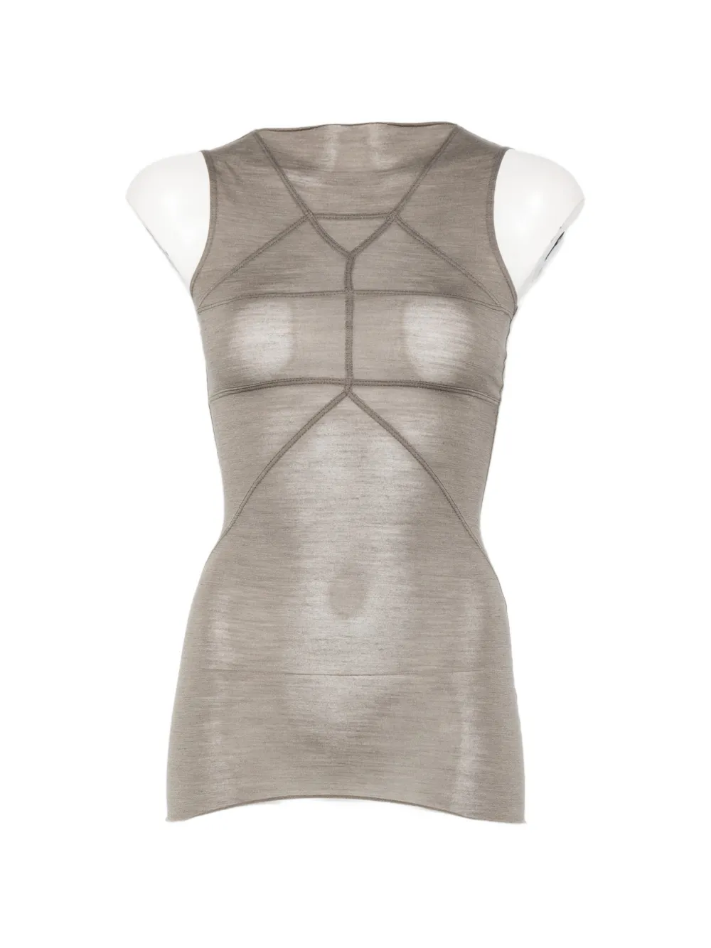 Rick Owens exposed-seam tank top - Grigio