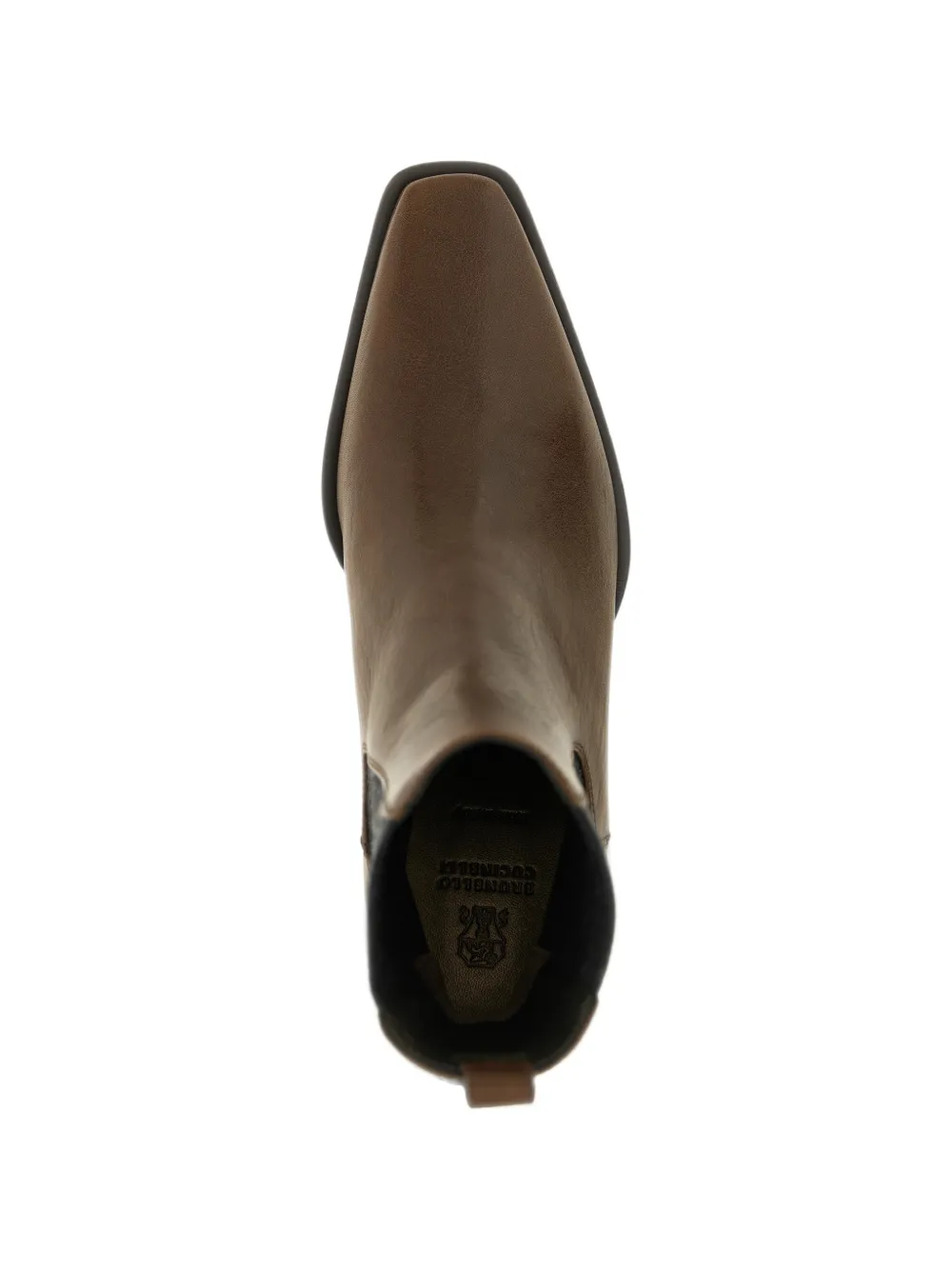 Brunello Cucinelli riding-leather Chelsea boots with precious heels Bruin