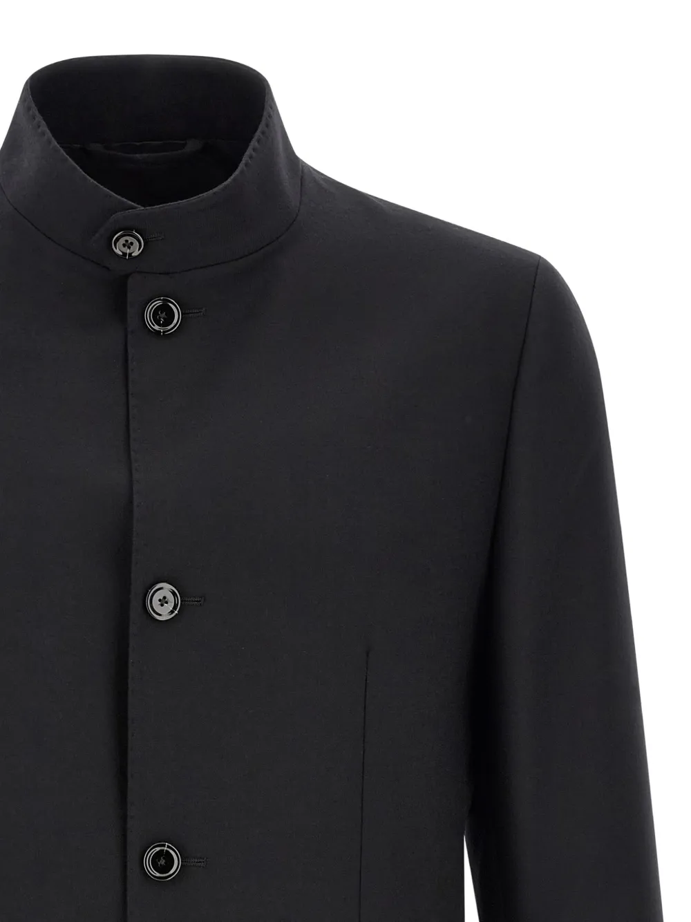 Lardini Feeling blazer met Koreaanse kraag Zwart
