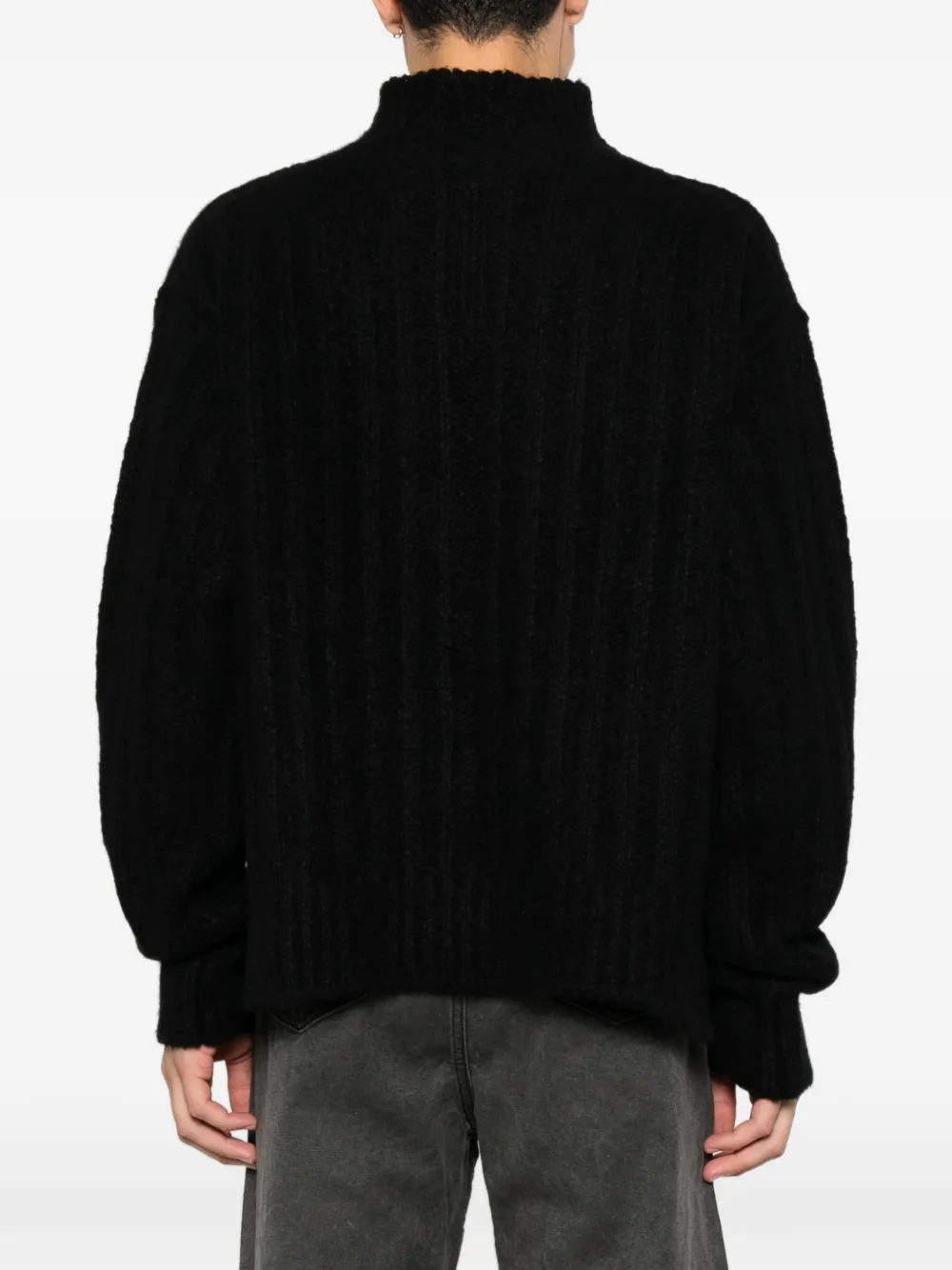 Rick Owens side-slit sweater Zwart