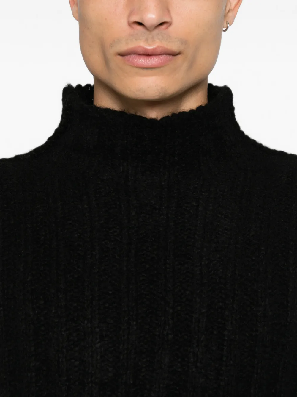 Rick Owens side-slit sweater Zwart