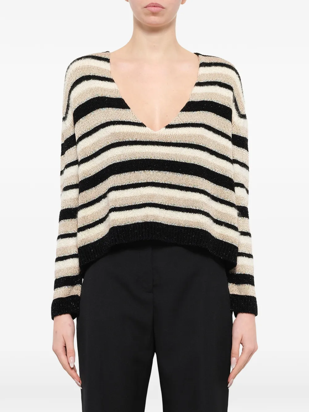 Lanvin striped sweater - Tons neutres Lanvin striped sweater - Tons neutres