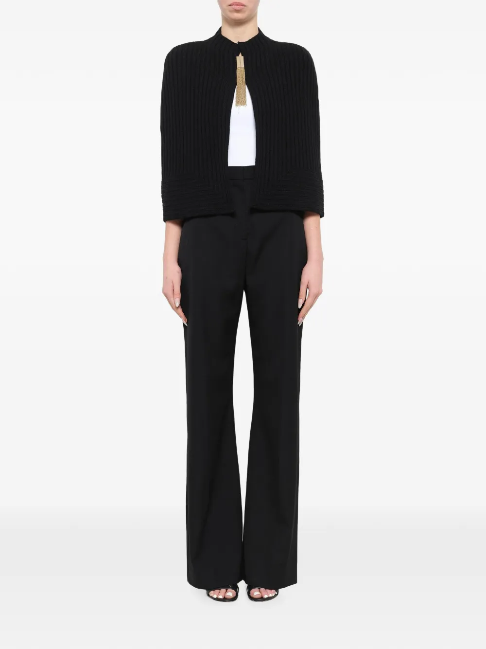 Lanvin Ribgebreide trui met kwastdetail Zwart