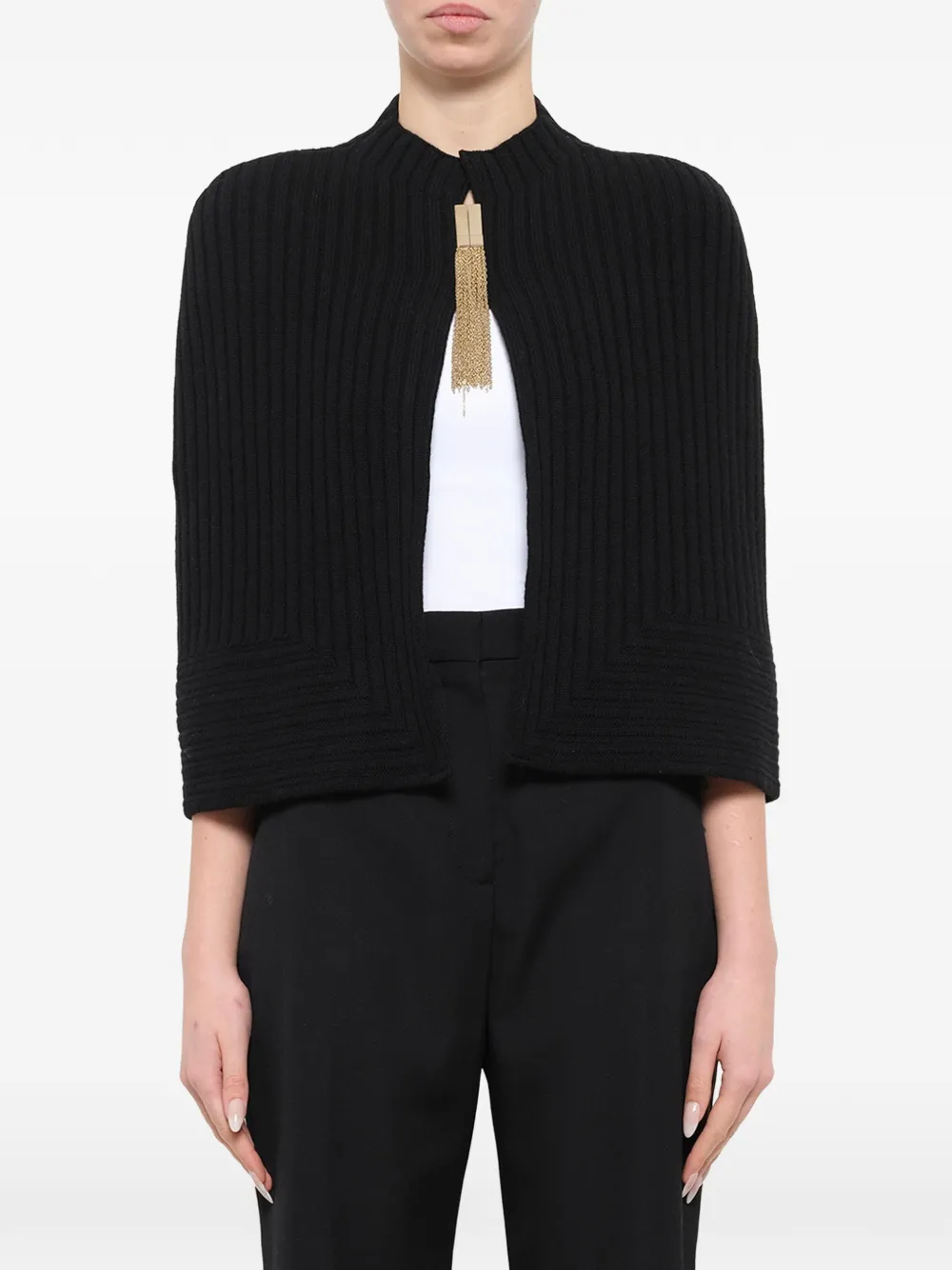 Lanvin ribbed-knit tassel-detail jumper - Noir Lanvin ribbed-knit tassel-detail jumper - Noir